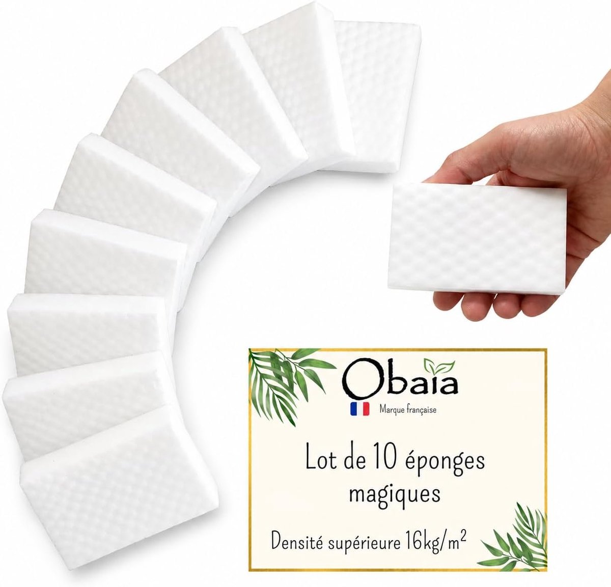 10 x Magic Sponge Made of Melamine, 3x Stronger, High Density, Cleaner, Removes Stubborn Stains and Stains on All - ShopVlot