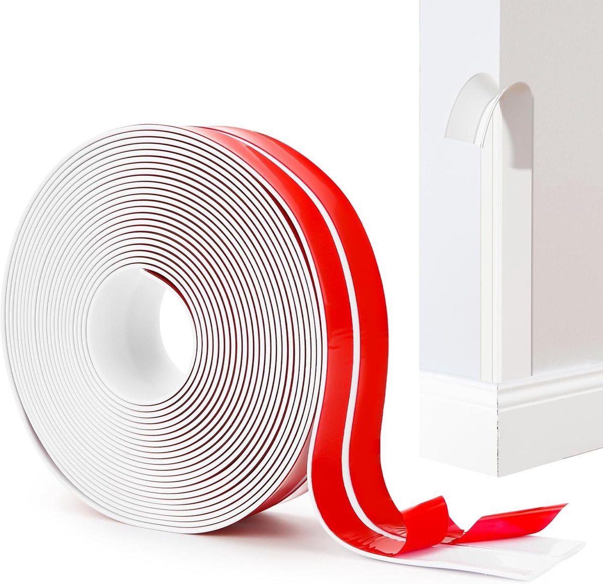 Flexibele Randbeschermer, 6.1 m x 4 cm, Voor Deuren, Hoekafwerking en Raamdecoratie, Eenvoudig Op Maat Te Snijden, Wit, Ideaal Voor Wandbescherming en Interieurafwerking