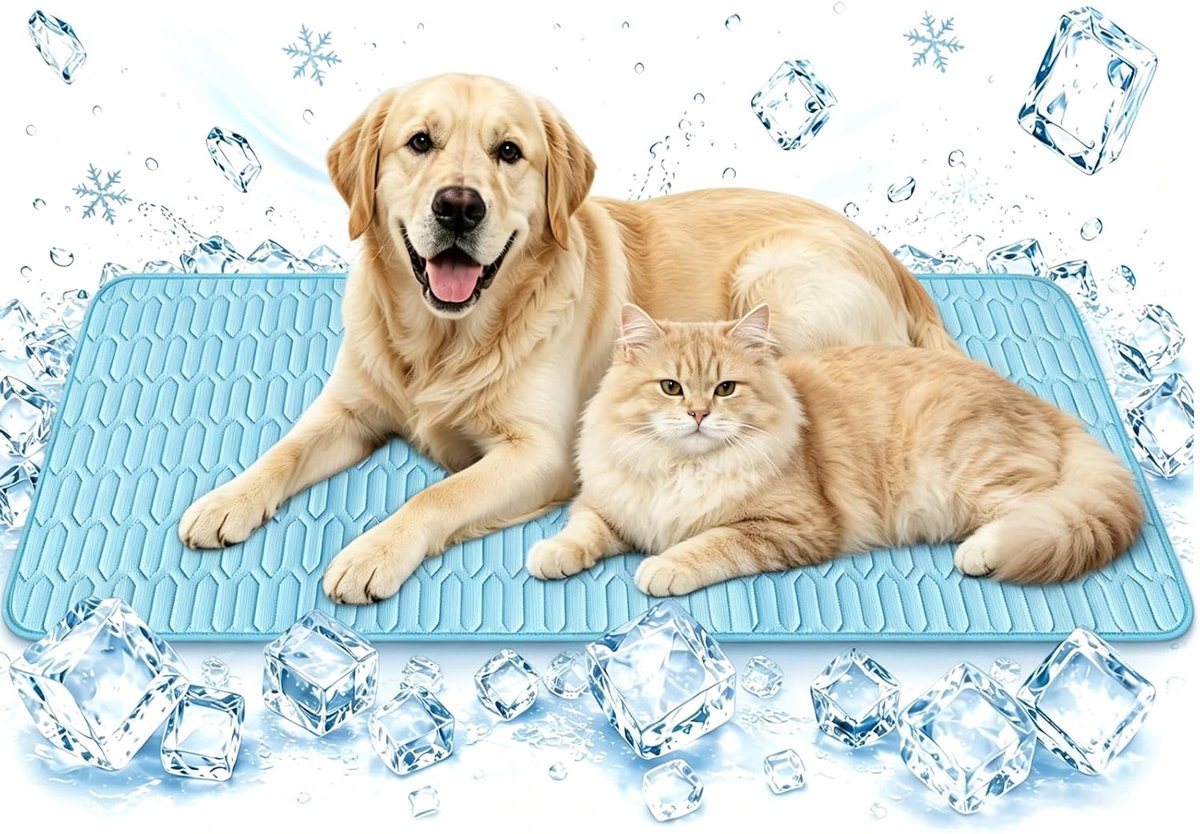 Koelmat voor honden, 70 x 50 cm, zelfkoelende hondenmat, zomer, wasbaar koelkussen, hondenmatten, zelfkoelende mat voor honden en katten, thuis, onderweg of in de auto