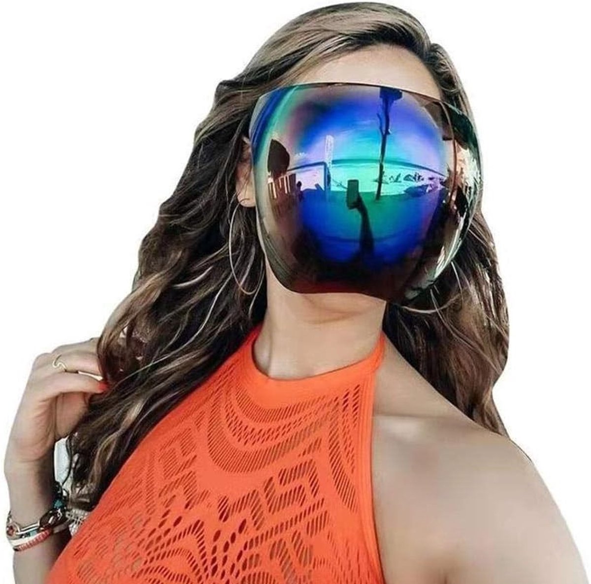 Volledige Gezichtsbescherming met Anti-fog Functie, UV400 Zonnebril en Visor voor Optimale Oogbescherming, Multikleurig en Afneembaar