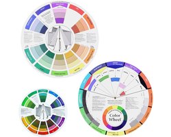 Creatieve Kleurencirkel Set van 3 Stuks, Waterdichte Kleurmixgidsen voor Make-up en Kunstonderwijs, Ideaal voor Kleurenleer en Blending Technieken