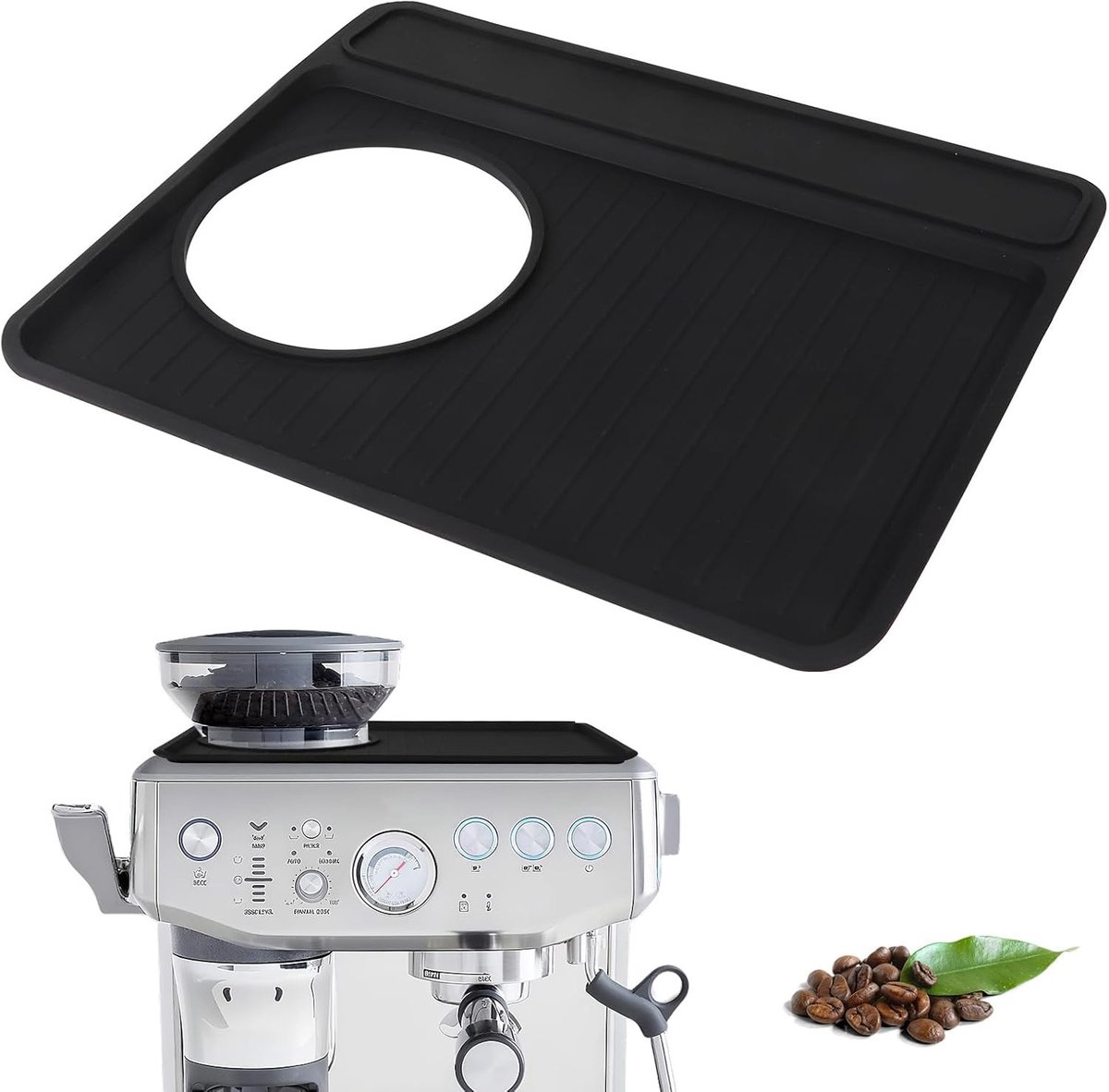 Siliconen koffiemat voor espressoapparaten, anti-slip en hittebestendig, ideaal voor barista-accessoires en koffiezetapparaten