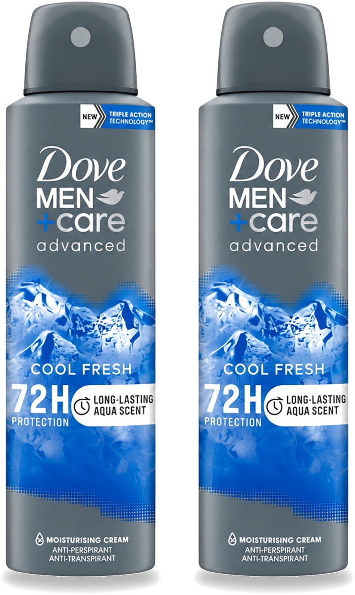 2 x Dove - Deodorant - Men Care Cool Fresh - Verfrissend en langdurige bescherming - 150 ml - Voordeelverpakking - 2 stuks