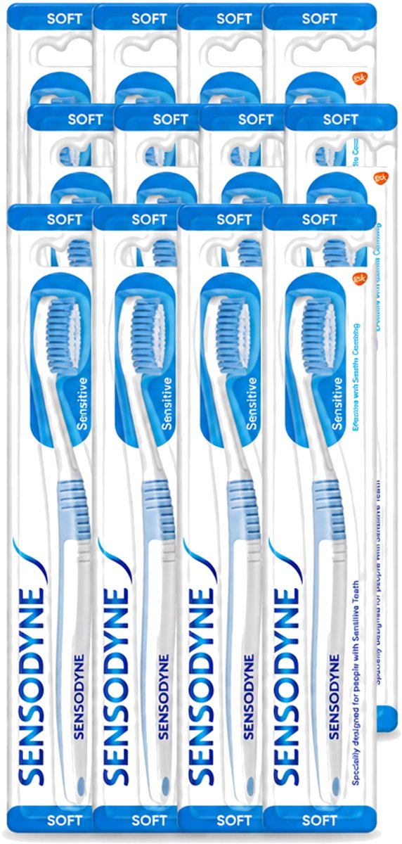 12 x Sensodyne - Tandenborstel - Soft - Voor Gevoelige Tanden - 1 Tandenborstel - Voordeelverpakking - 12 stuks