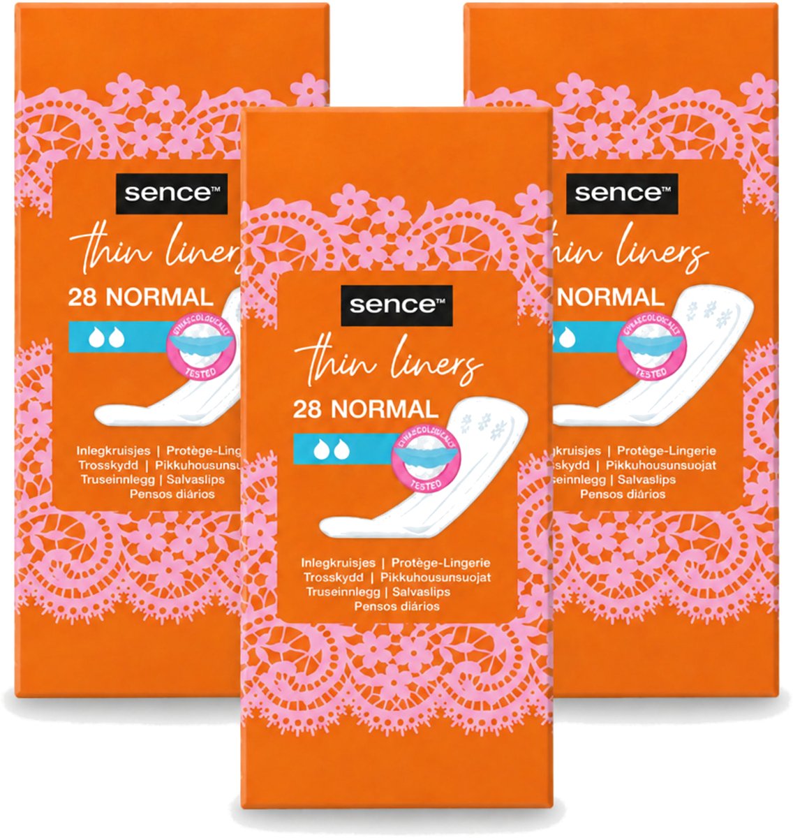 3 x Sence - Normaal - Inlegkruisjes - Dagelijks Comfort - 28 Inlegkruisjes - Voordeelverpakking - 3 stuks
