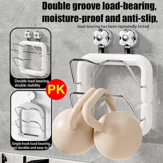 Deksel Organizer, Anti-Slip 2-Tier Pan Deksel Organizer Pot Deksel Rack - Herbruikbare Pot en Pan Rack, Deksel Houder Organizer voor Kast Deur/Muur Pot Deksels — afbeelding 4