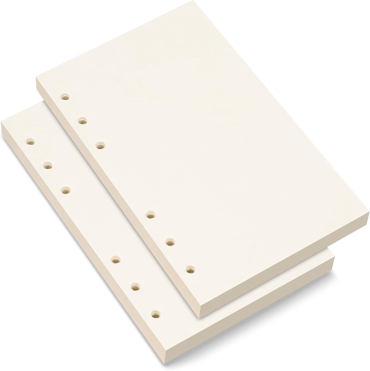 Blanco Navulpapier voor Persoonlijke Map Planner - 6 Gaten Los Blad, 80 Vellen/160 Pagina's, 10,4 x 16,8 cm, Beige (2)
