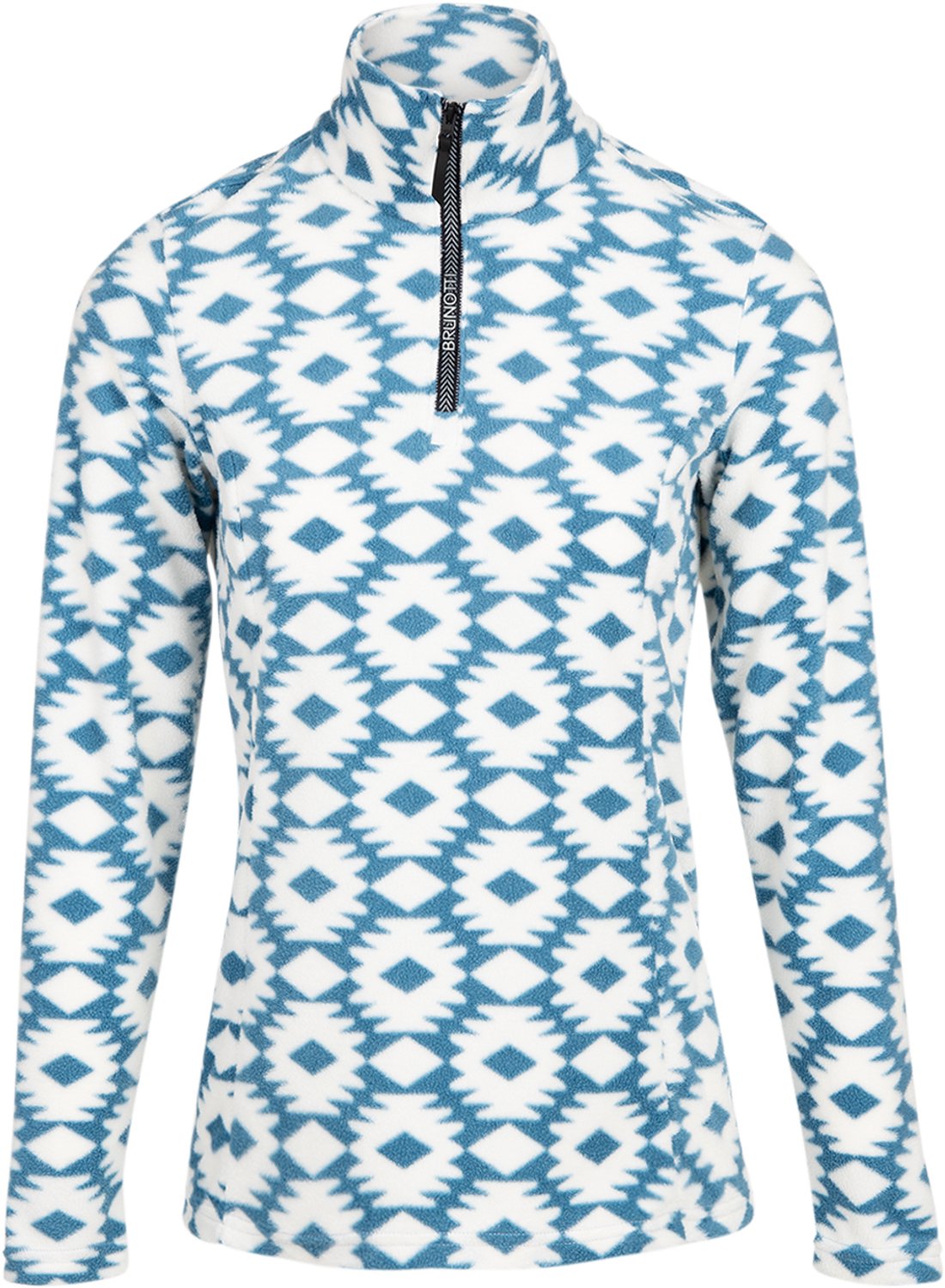 Brunotti Misma-Print Snow Fleece Dames Pale Fleece Vest Wintersport Kleding Slim Fit Blauw