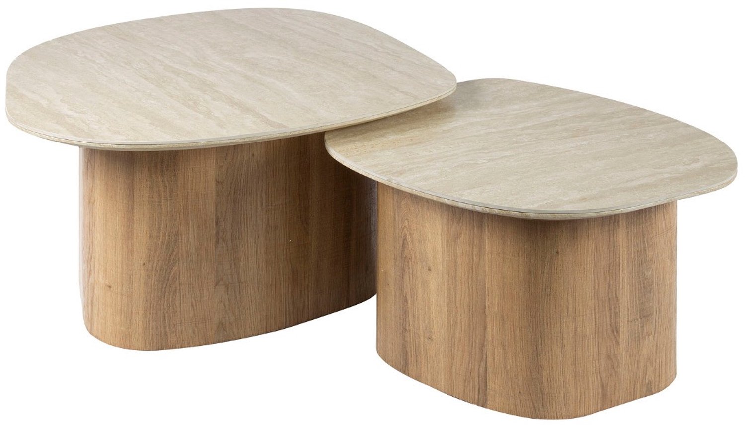 Fraaai Dexter salontafel set van 2 - keramiek travertine Naturel