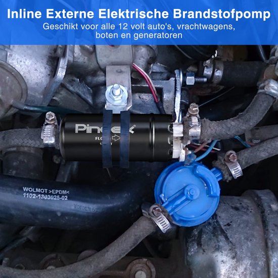 12V Elektrische Brandstofpomp Hogedruk Universele 12 V Inline Benzine Diesel Brandstof Transfer Pomp 125PSI Externe Pomp Vervanging 0580464070 (Rood) — afbeelding 5