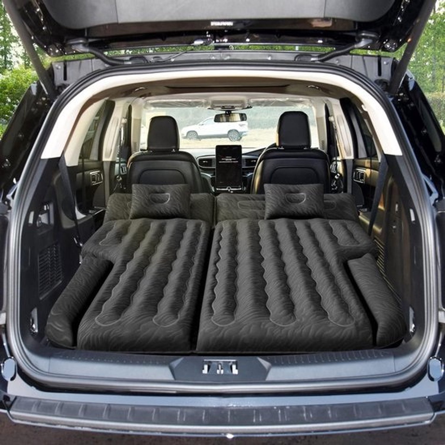Autoluchtbed - Kampeerbed voor SUV - Reizen met de auto - Verbeterde 210T-onderkant - 200 cm lang - Zwart