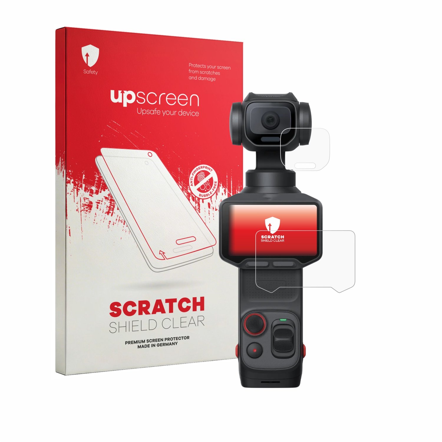 upscreen - Screenprotector voor Insta360 Luna Pro (Display + Lens) - Folie Beschermfolie transparant