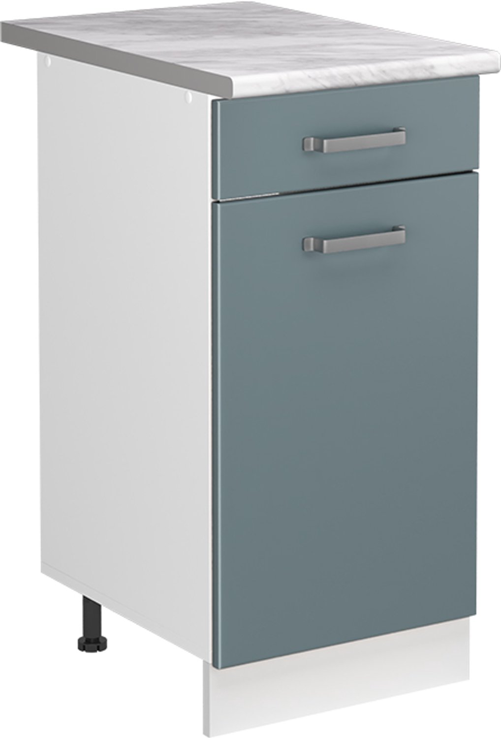 Vicco Wastafelkast R-Line, Blauw-grijs/Wit, 40 cm marmer werkblad