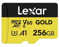 Lexar microSDXC Gold Series UHS-II 256GB - Lezen 280MB/s, Schrijven 100MB/s - V60