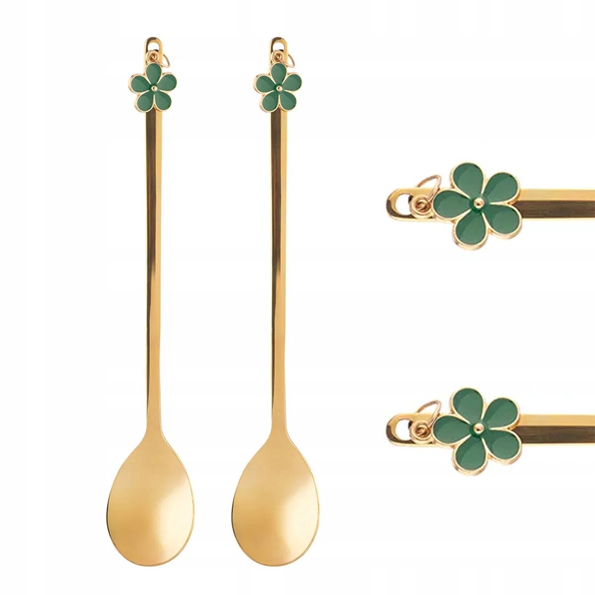 Altom Design Gouden Theelepels Koper 2 stuks met Bloemhanger