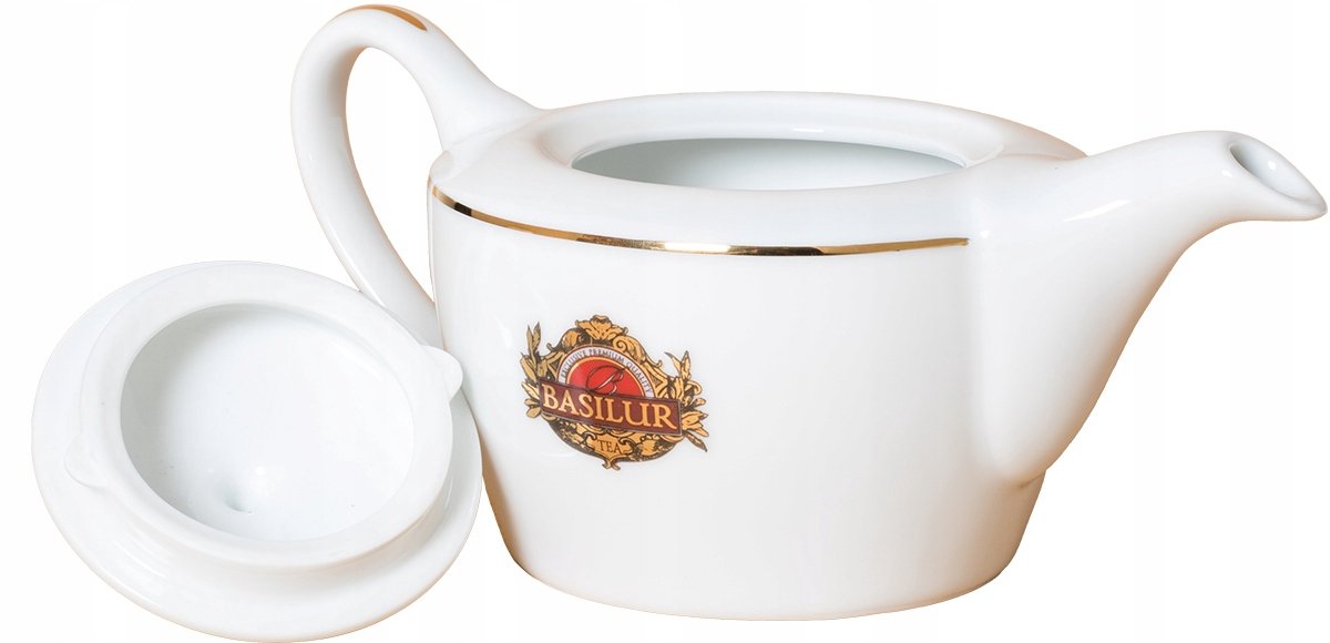 Basilur Porseleinen Theepot BIAY met Gouden Logo - 475ml - Cadeau