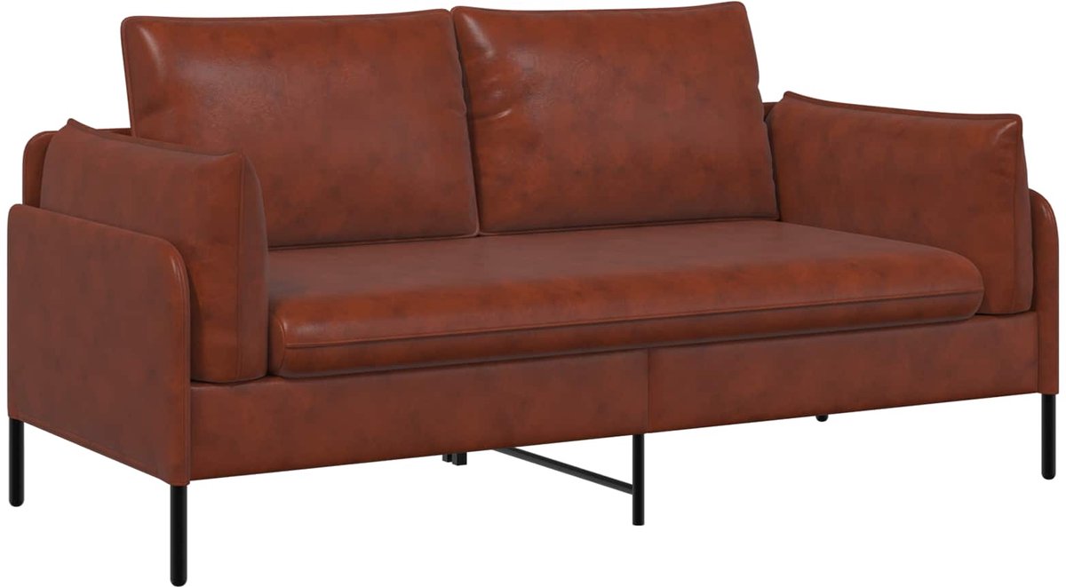 vidaXL 2-Zits - Sofa - Glanzend - Bruin - 188 - x - 81 - x - 89 - cm - Kunstleer Glanzend Bruin