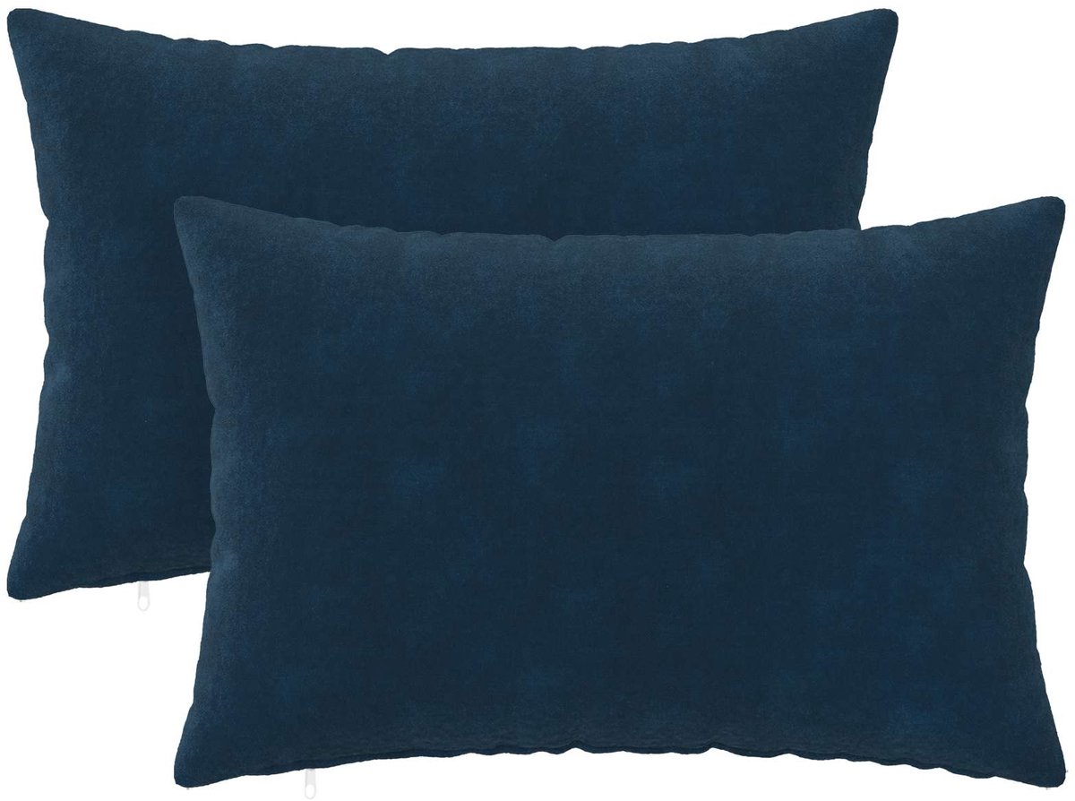 vidaXL Dekenkussen - 2 - st - HEERLEN - Blauw - 50 - x - 80 - cm - Microfiber - Fleece