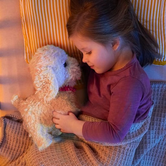 Realistische pluche speelgoedhond voor kinderen - Hond aan de lijn - Loopt, blaft, kwispelt met zijn staart - Geel — afbeelding 5