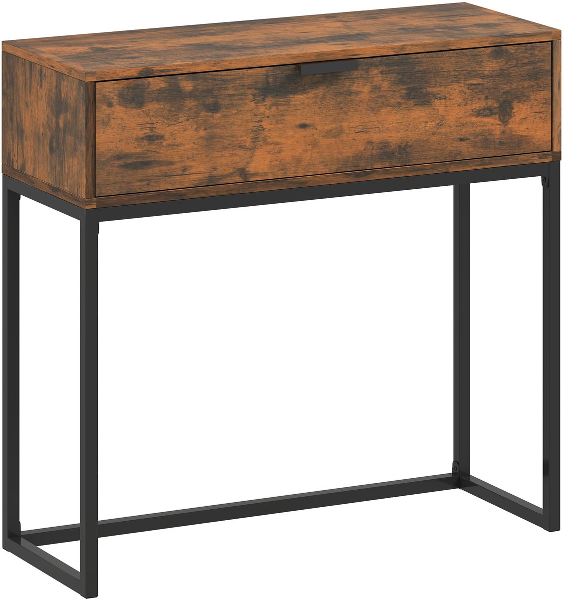 Homona Konsolentafel - Met lade - Industrie-design - 80 x 30 x 76 cm - Rustiek bruin en zwart