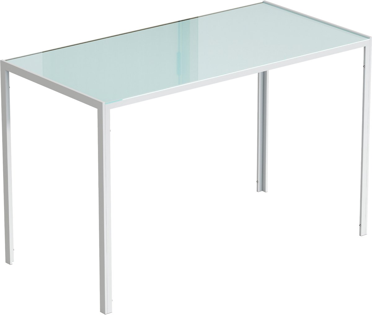 Homona Eettafel - Glazen tafelblad - Voor 4 personen - 120 x 60 x 75 cm - Wit