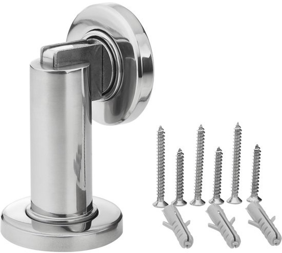 Magnetische deurstopper Ø 50 mm, hoogte 90 mm voor vloer- en wandmontage