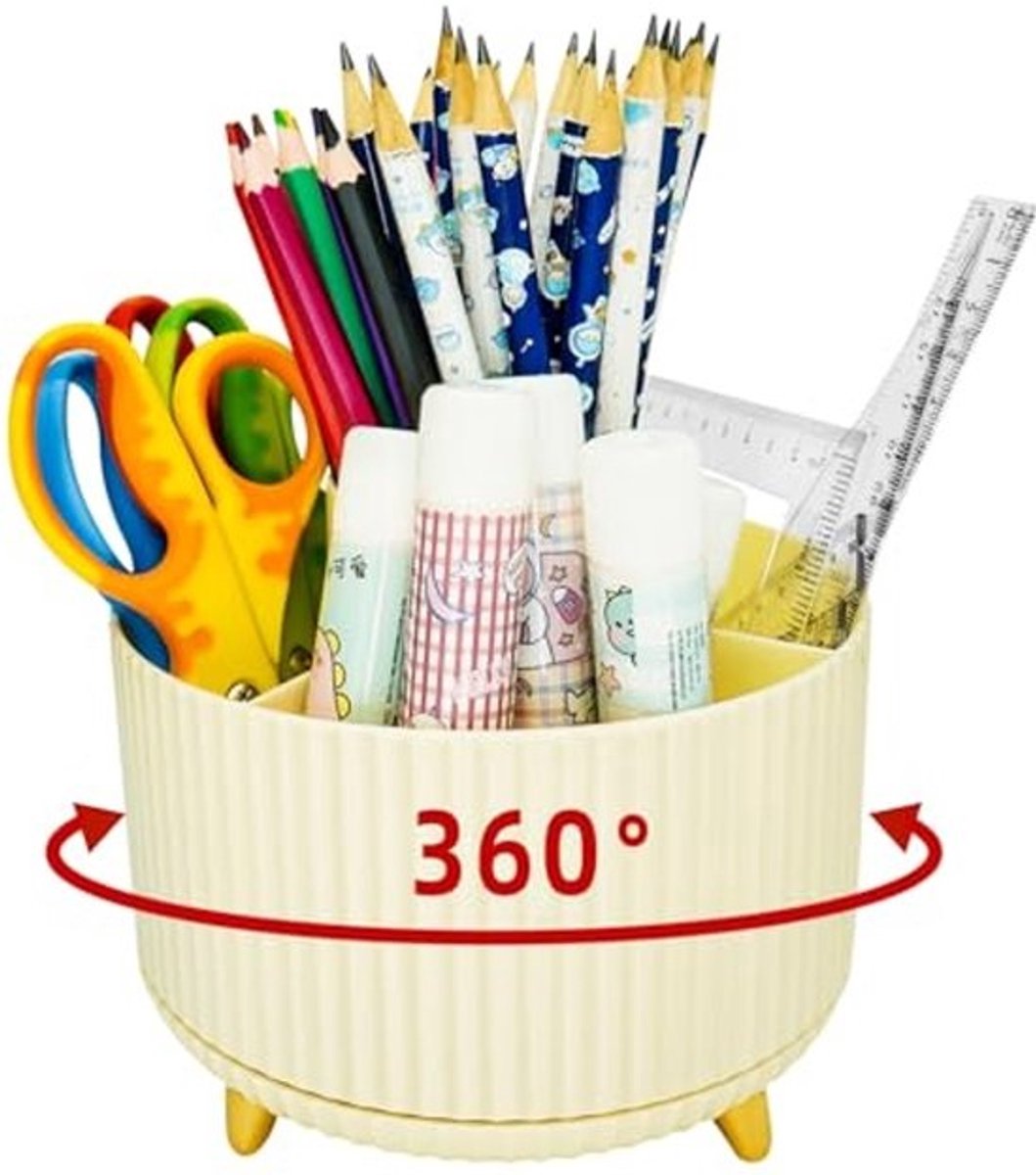360 Graden Draaibare Make-up Organizer voor Bureau - Creatieve Organizer met 5 Vakken voor Slaapkamer, Badkamer en Kantoor