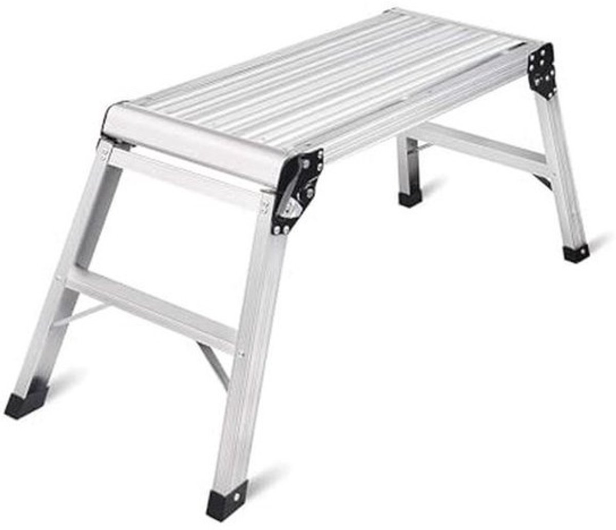 Verstelbare aluminium werkplatformladder - Antislipmat - Capaciteit - 150 kg - 76 cm hoogte