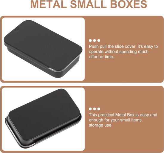12 Stuks Mini Zwarte Opbergdoosdeksels Snoepblikken Snackdozen Metalen Draagbare Metalen Blikken Met Deksels — afbeelding 3