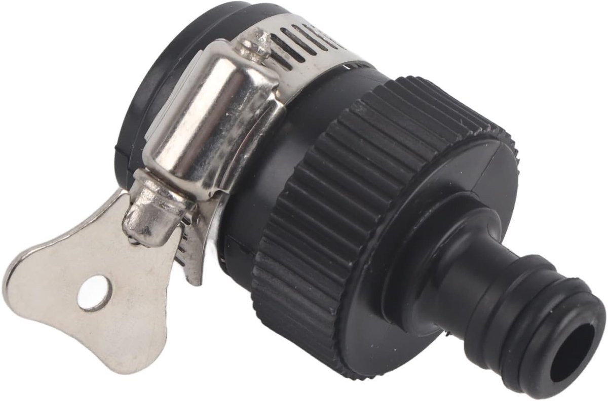 Tap Connector Adapter RVS Tuinslang Fitting Universeel voor Wasserdieb Keuken Tuinieren Auto Wassen Zwart 2.56inch