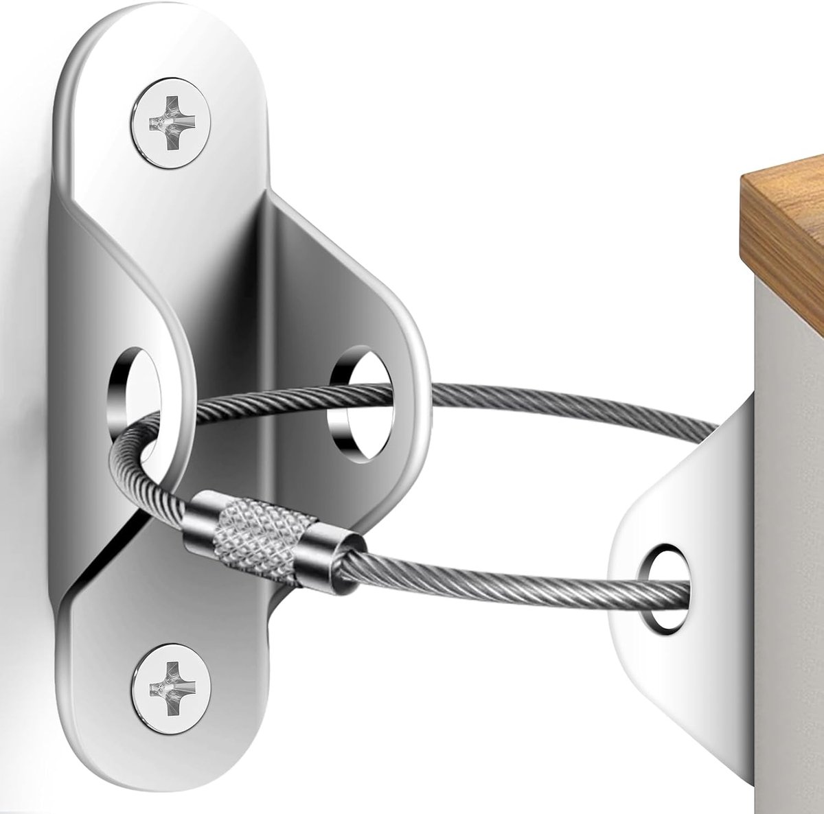 Set van 12 meubelankers voor babybescherming, anti-tip meubelwandankers, veilige meubels van 400 kg, boekenkast, dressoir aan muur, aardbevingsmeubelriemen voor kinderveiligheid, zilver