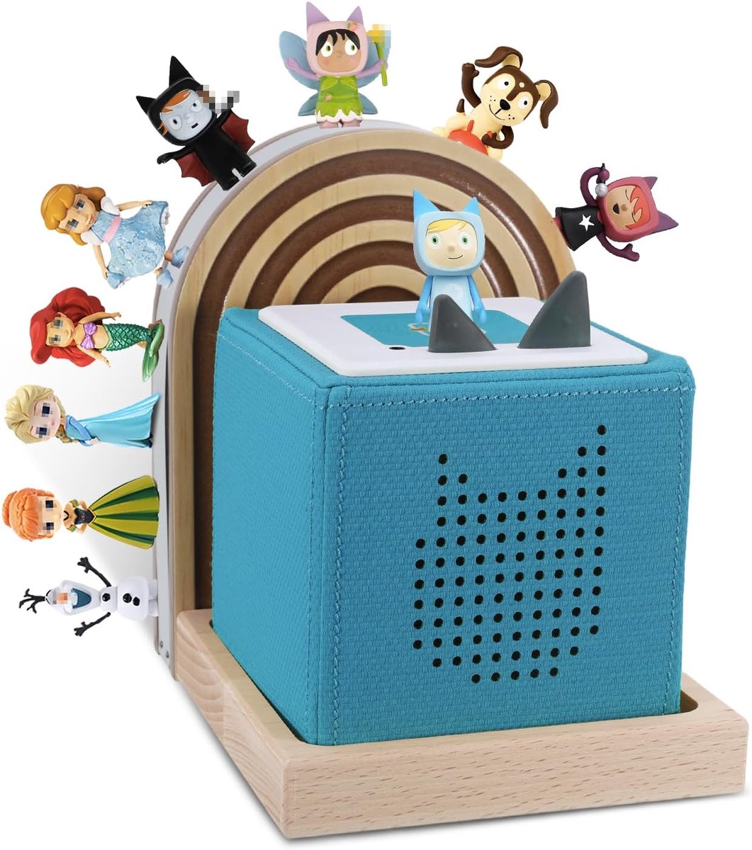 Tonie Plank Lunette voor Toniebox, starter, magnetische houten zwevende planken compatibel met Tonie Box-speler, Tonie-figuren, opslag
