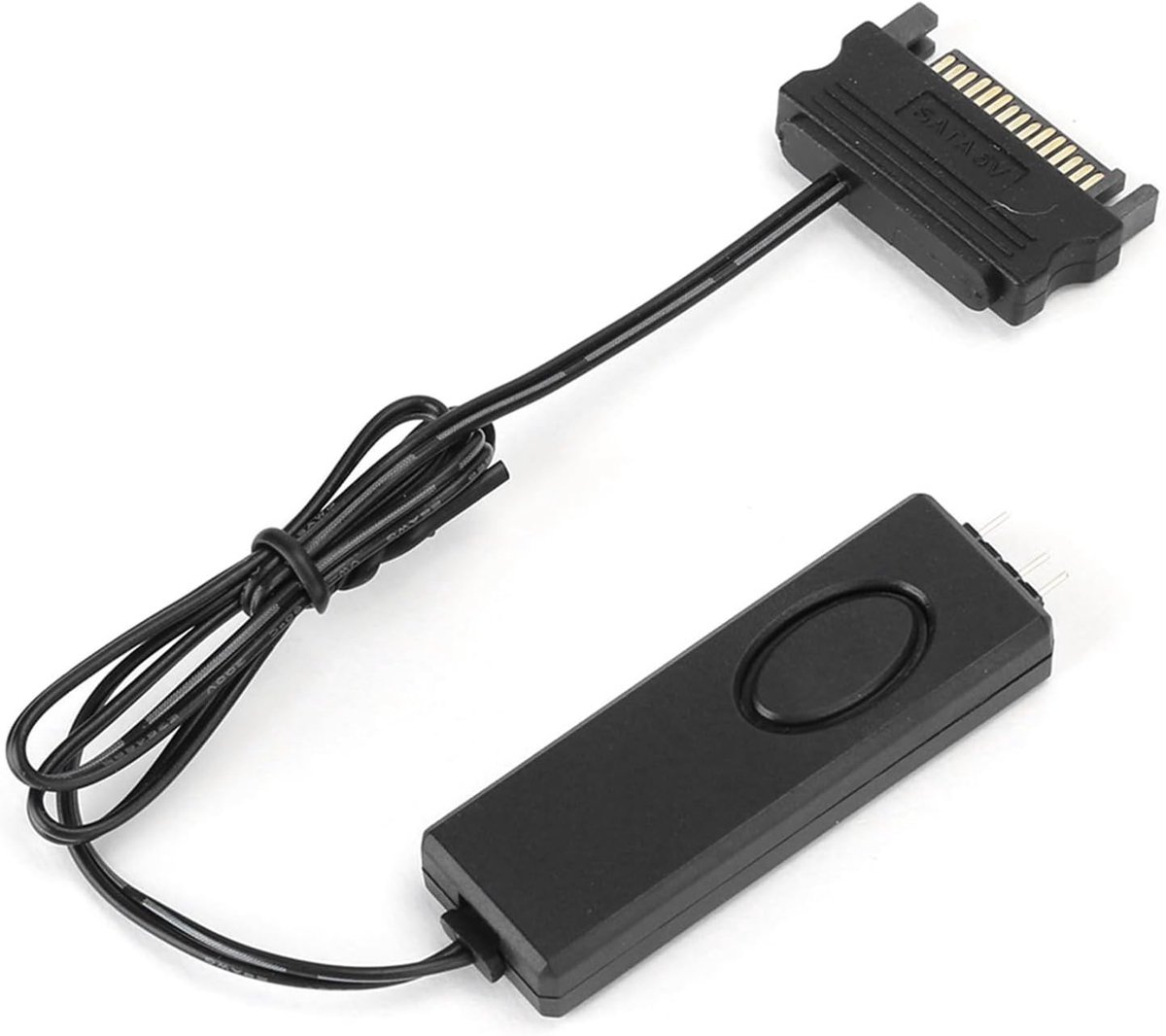LED-controller 5V 3-pins Afstandsbediening voor Pc-behuizing Fans RGB-lichteffecten Dubbele Verbindingsontwerp Meerdere Kleurmodi Desktopcomputeraccessoire (BLACK)