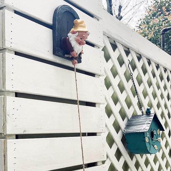 Syfunlv Grappige kabouterfiguur, tuinkabouter, tuinkabouterdecoratie, mini-kabouters van kunsthars, kleine mooie dwergen, grappige tuinkabouters, dwergen, knutselwerk, brutale dwergen voor terras en — afbeelding 2