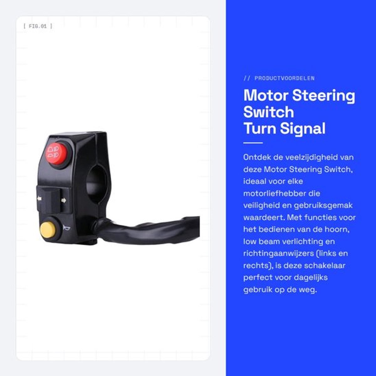 Dailygoods - Motor Steering Switch - Turn Signal Schakelaar - Voor Makkelijk
