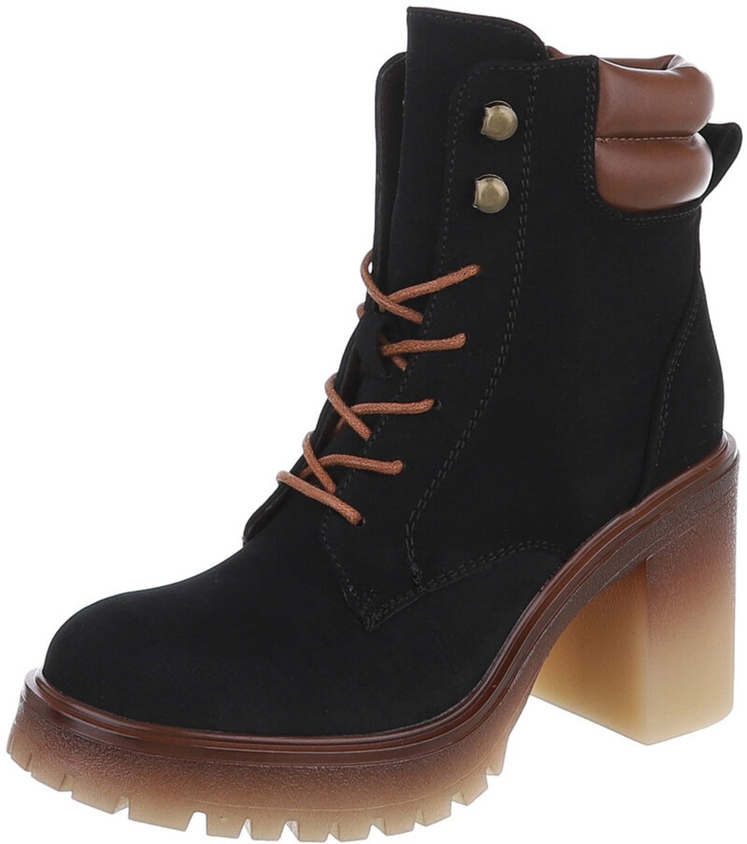 Enkelhoge veterschoen - hoge hak - dames Mt:38