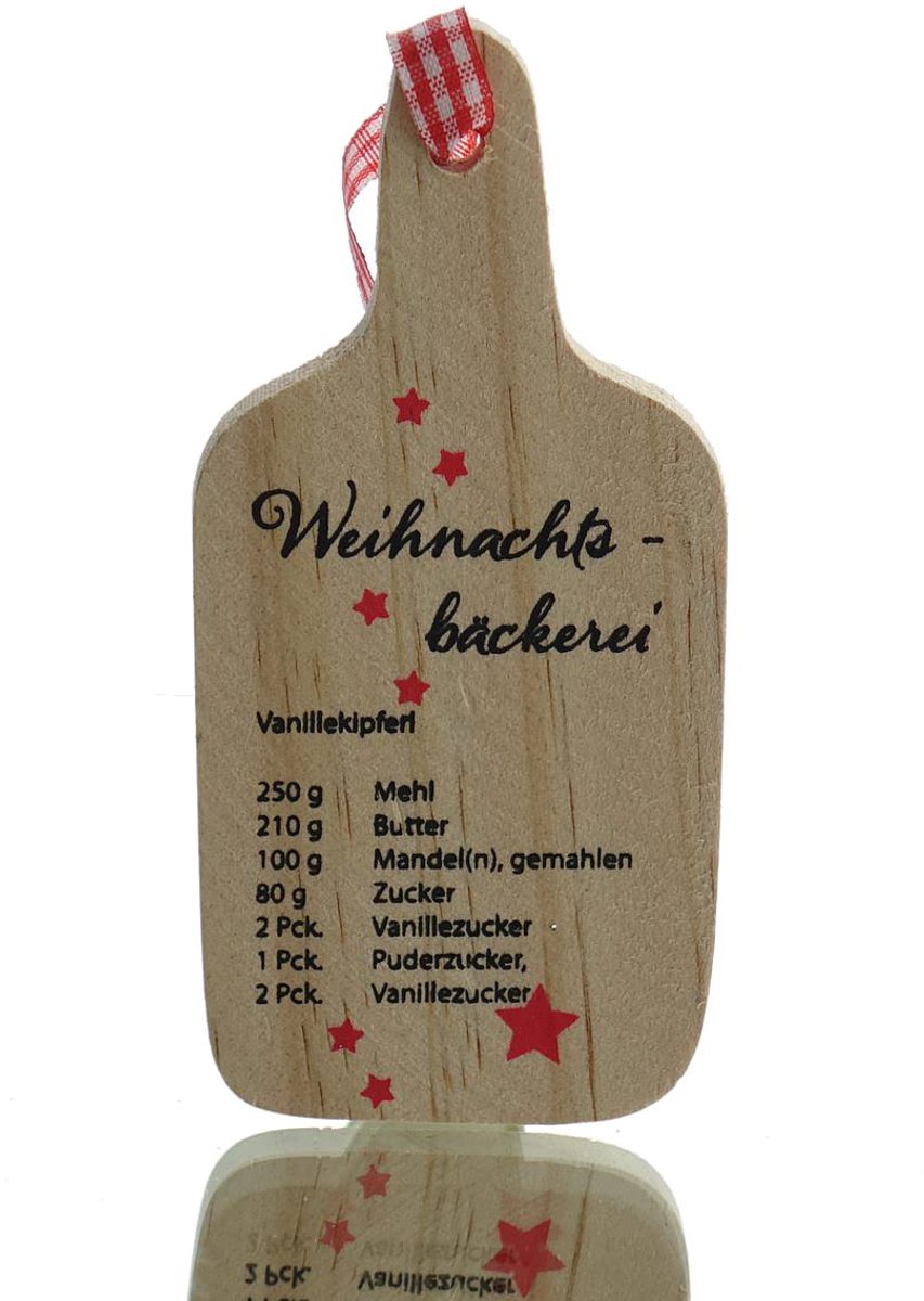 Gasper Kersthanger met Vanillekipferl Recept Natuur 12 cm - Hout