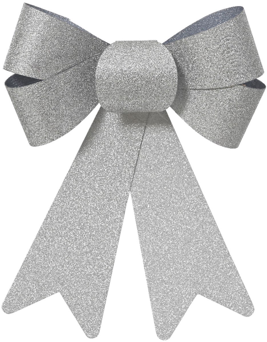 Kaemingk kerststrikken zilver hoogte 17 breedte 15 cm - 2 stuks
