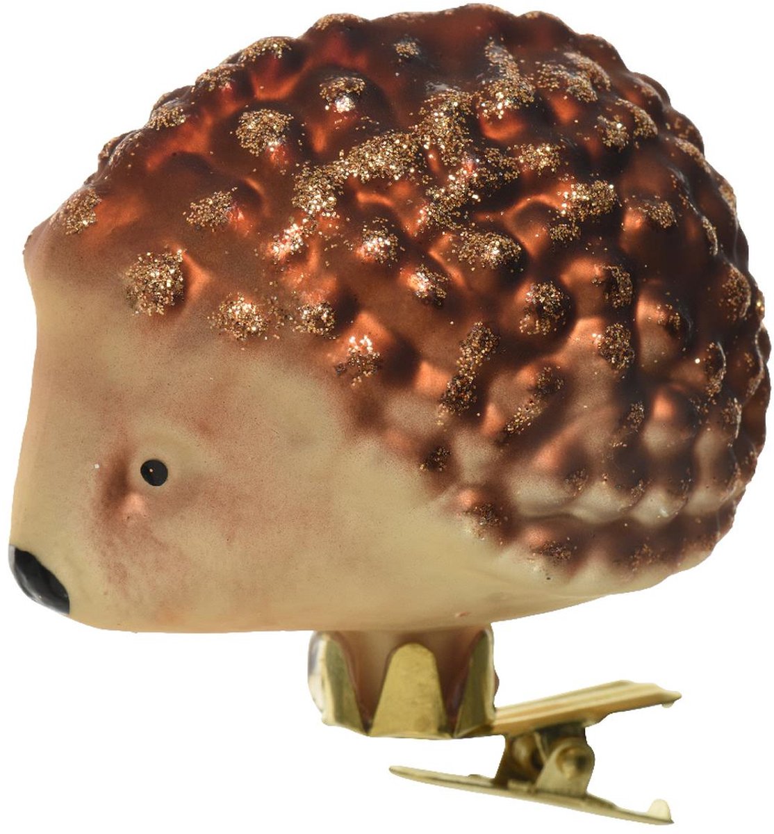 Kaemingk kerstdecoratie egel bruin 7,5 cm glas