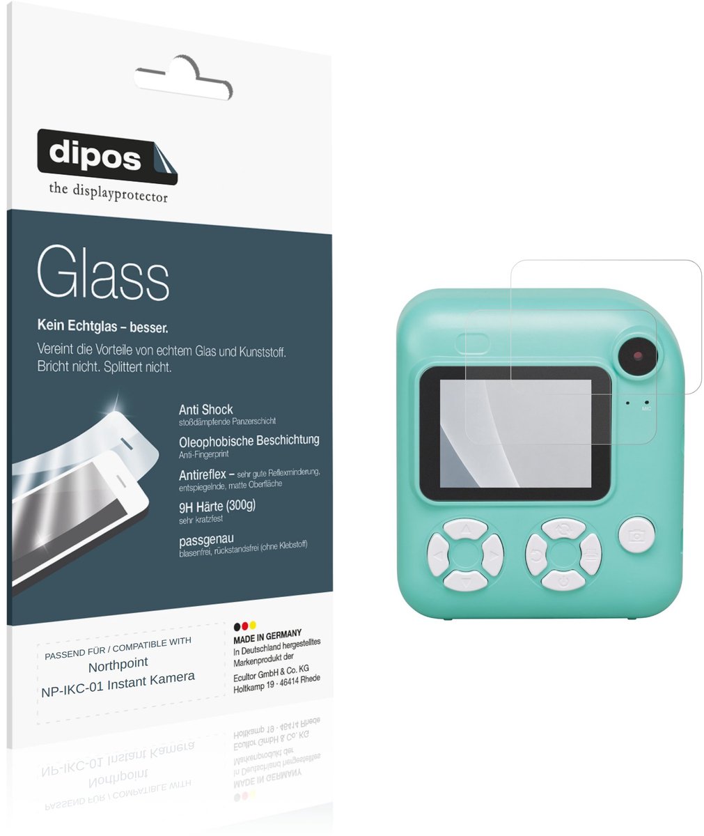 dipos – 2x Matte Pantserfolie geschikt voor Northpoint NP-IKC-01 Instant Camera | 9H Screenprotector