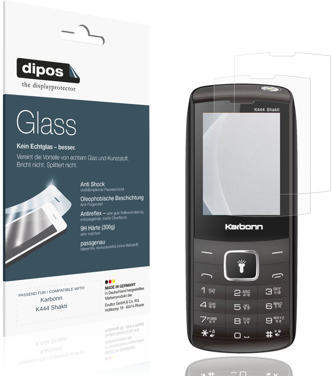 dipos – 2x Matte Pantserfolie geschikt voor Karbonn K444 Shakti | 9H Screenprotector