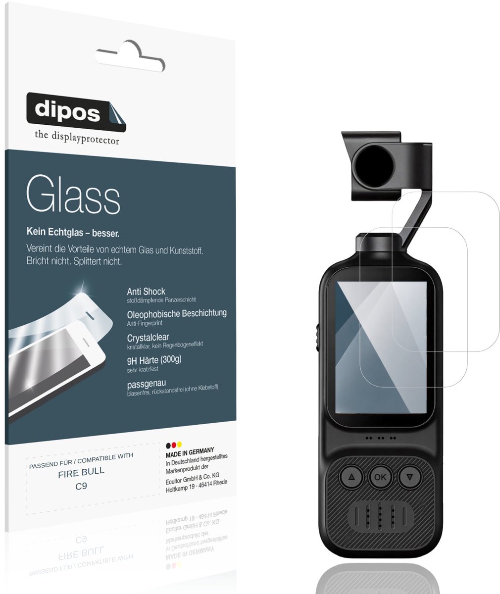 dipos – 2x Pantserfolie geschikt voor FIRE BULL C9 | 9H Screenprotector