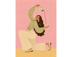 IXXI Little Cup Of Joy, Atelier Pommeline - 100 x 140 cm - Grote wanddecoratie en posters - Modern, Speels, Illustraties, Digitale Kunst, Keuken