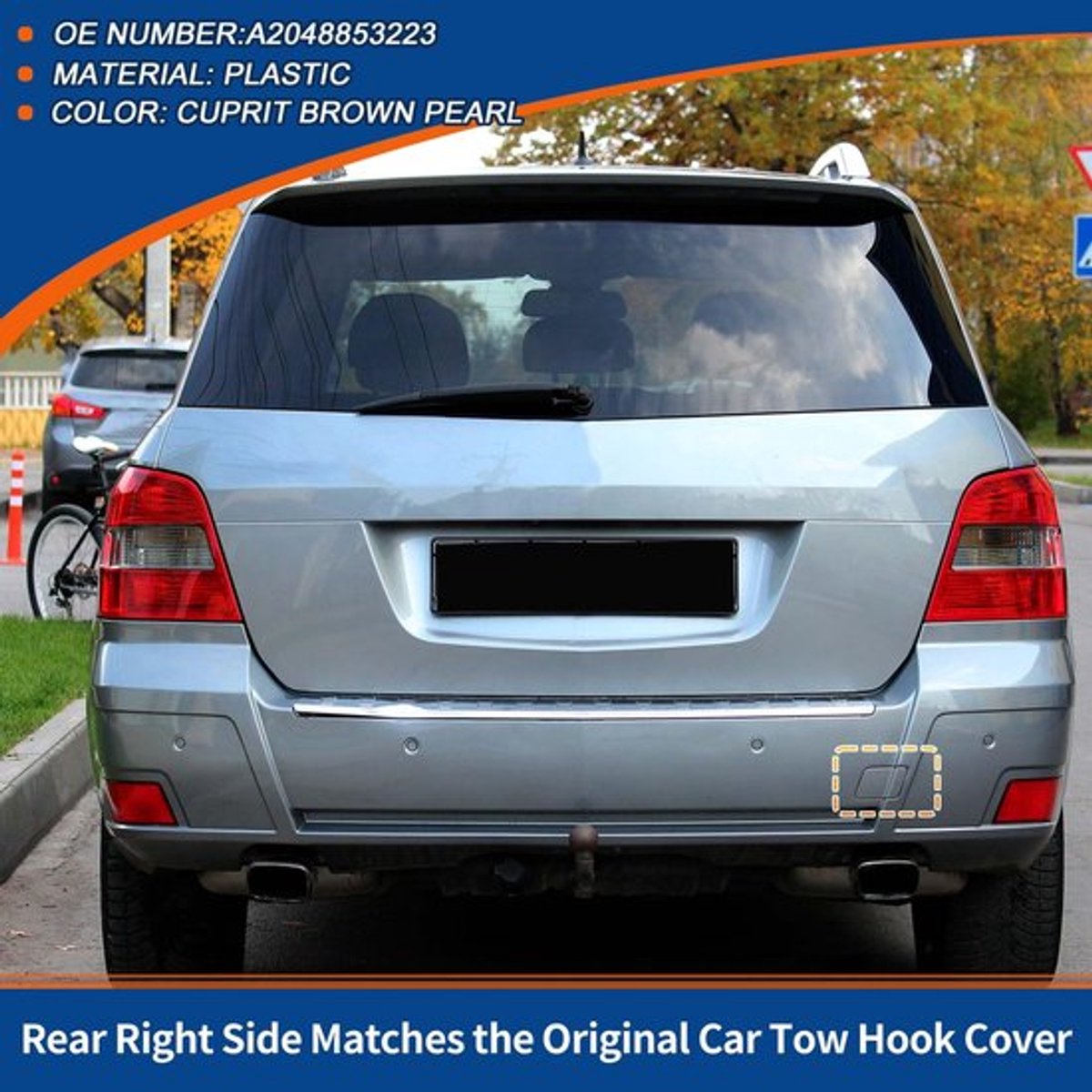 OmGoods - Dailygoody - Achter Rechterzijde Auto Bumper Sleephaak Cover - Vervangend
