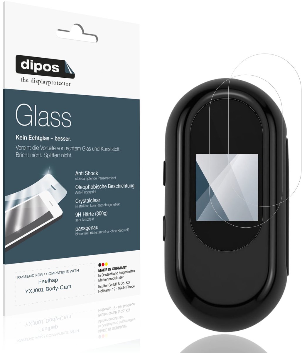 dipos – 2x Pantserfolie geschikt voor Feelhap YXJ001 Body-Cam | 9H Screenprotector