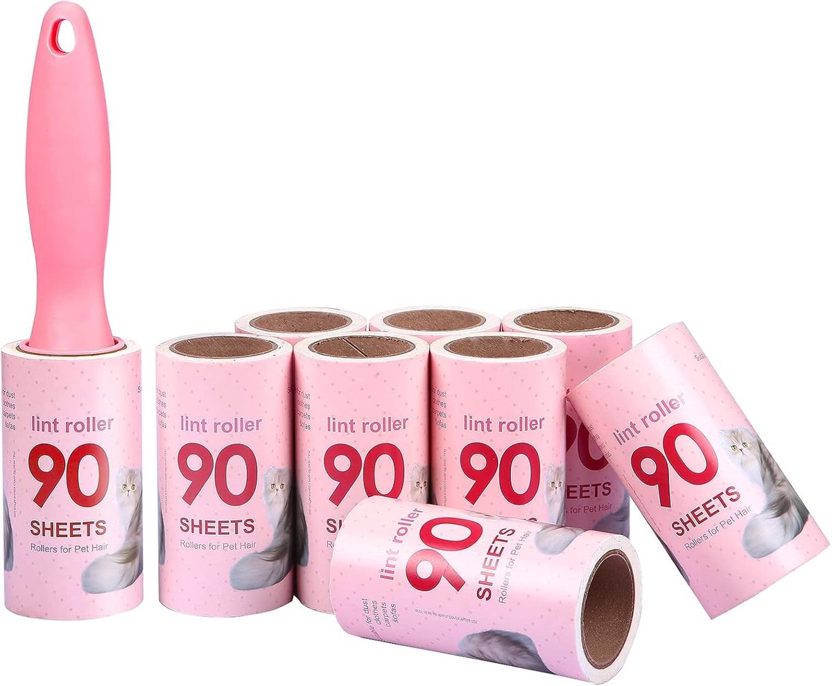 Lintrollers met 9 Rollen en 90 Vellen per Rol voor het Verwijderen van Dierenharen en Stof