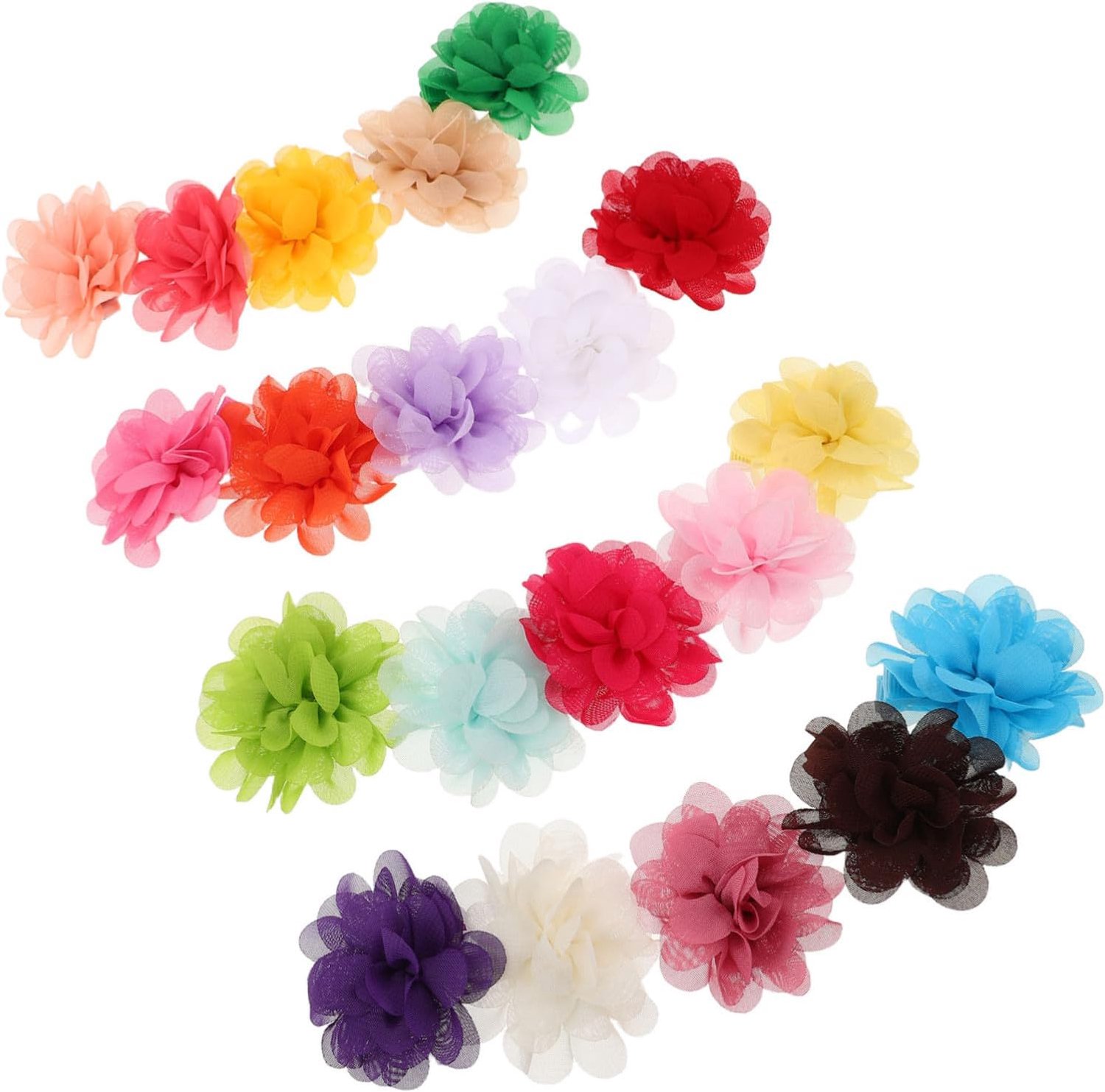 20 Pet Dog Hair Accessories Chiffon Floral Hair Clips Small Non-slip Hairpins For Cats And Dogs Party Photoshoot