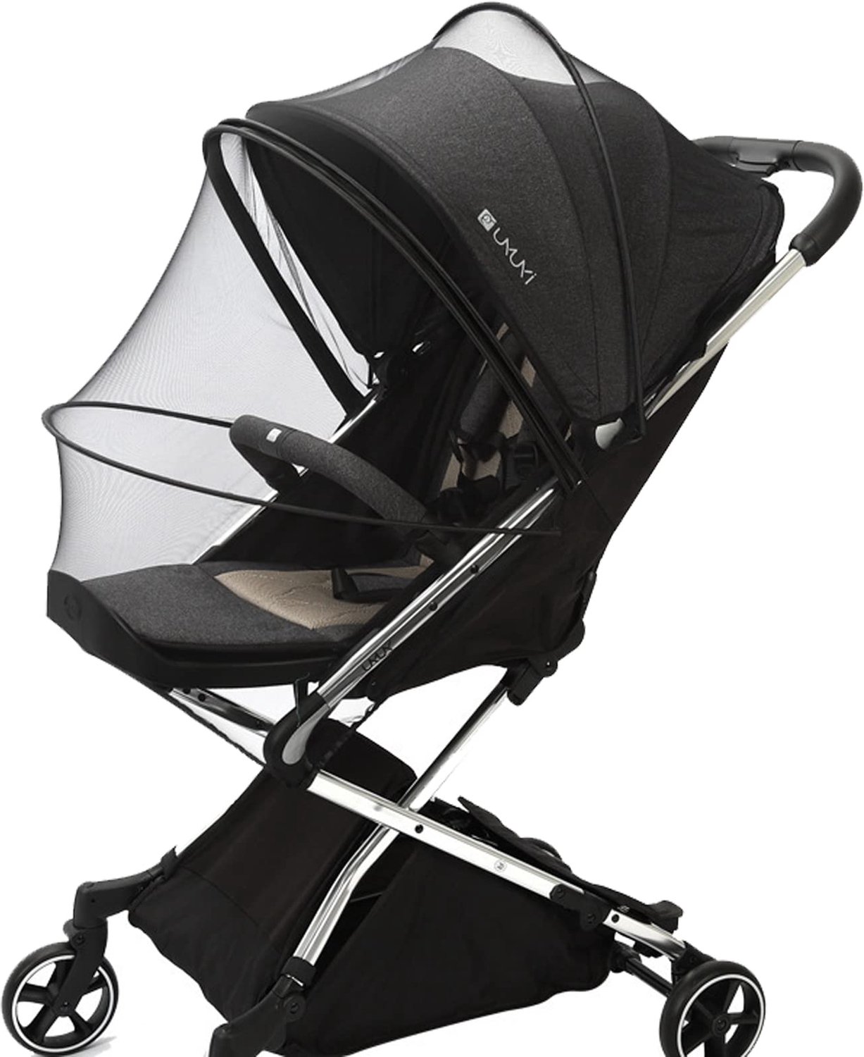 Thijox - Universeel Insectengaas voor Kinderwagen met Dubbele Ritssluiting en 3D Steunpezen - Mesh Stof - Kinderwagen Mosquito Net voor Pram Beschermi