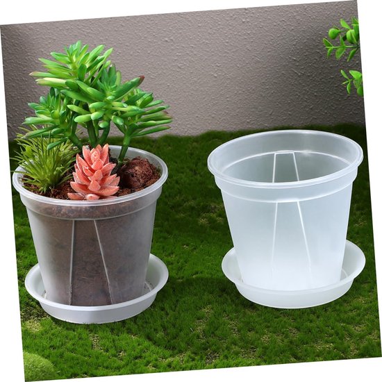 Stuks Zaailing pot deur plantenbak bloempot plantenpot ronde bloempot Transparante bloempotten Orchideeën potjes grote orchideeënpot kwekerijpotten helder p.p Transparent — afbeelding 2