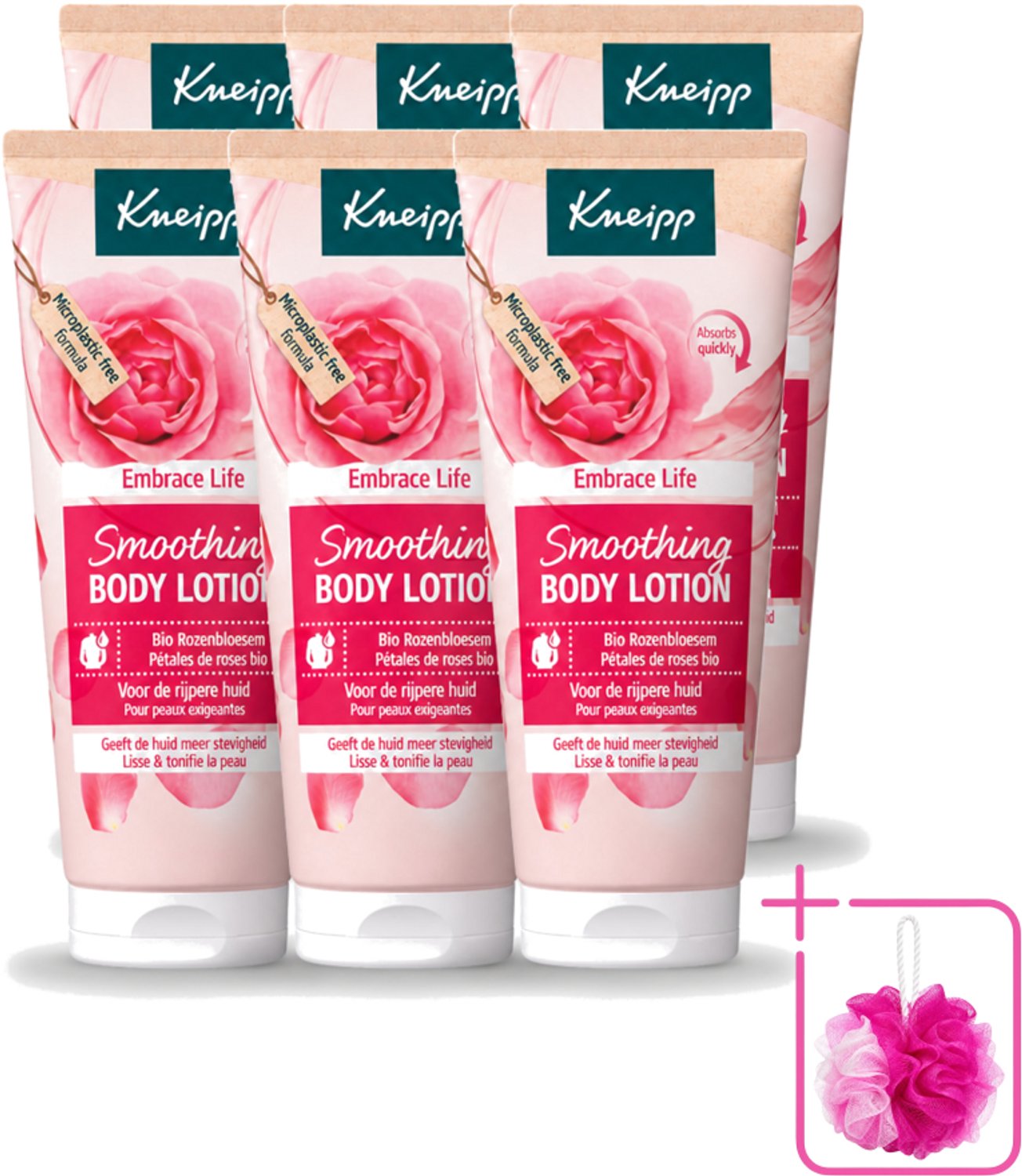 6 x Kneipp - Body lotion - Embrace Life - Anti‑Aging verzorging - 200 ml - Bulkverpakking - Anti-aging bodylotion - Douchemop - Huidverzorging